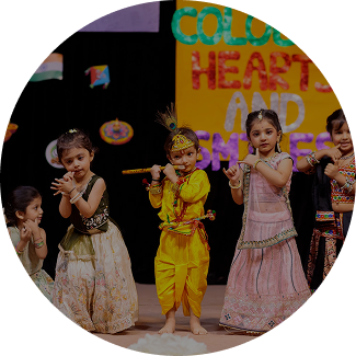 Children participating in school celebration activities